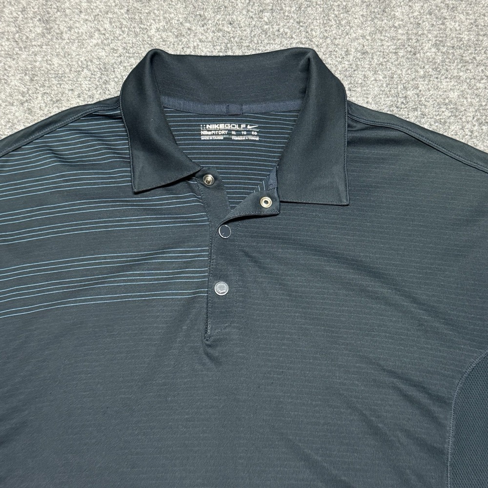 Nike Golf Polo Shirt Mens XL Blue Fit Dry Performance Snap Collar 256504-414